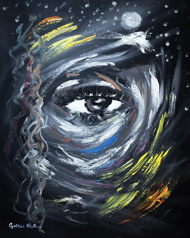 Eye Mood. Oil on Canvas by Cynthia Bluford Mejia